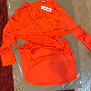 Steve Madden Neon Coral Satin Dress